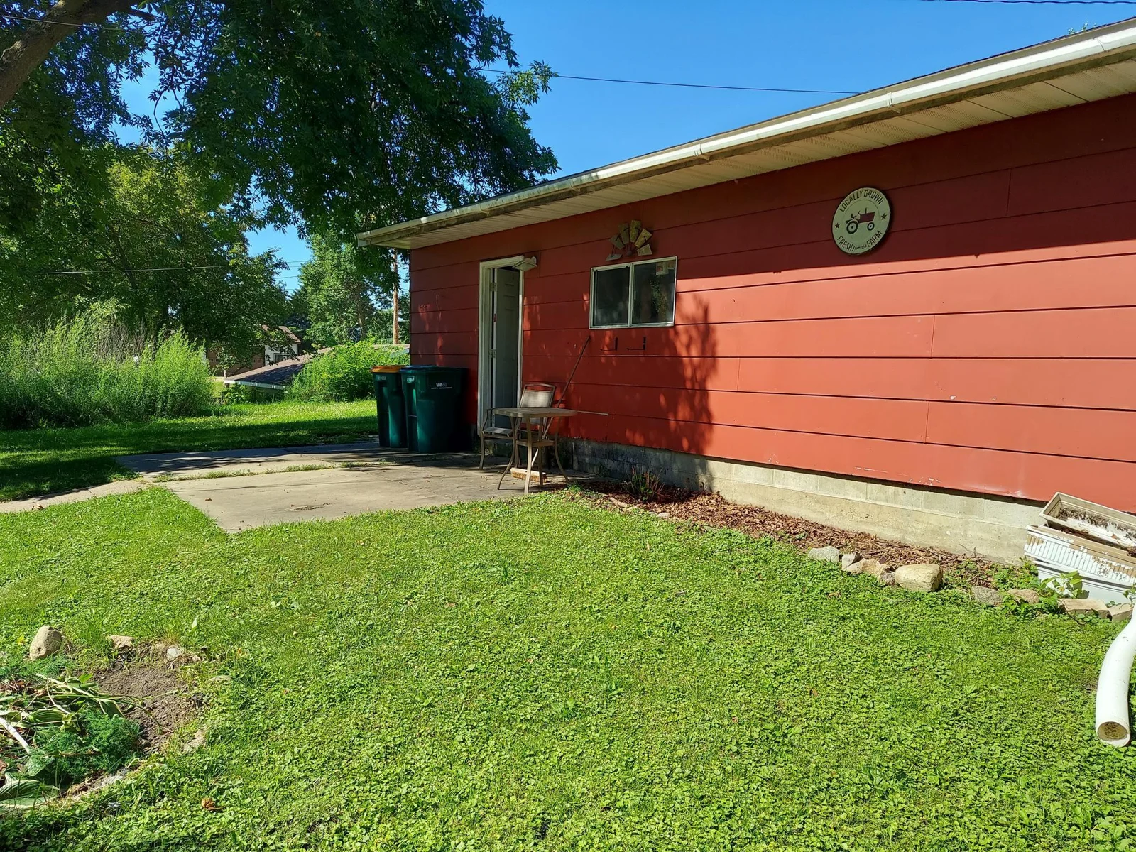 Patio off of the garage
