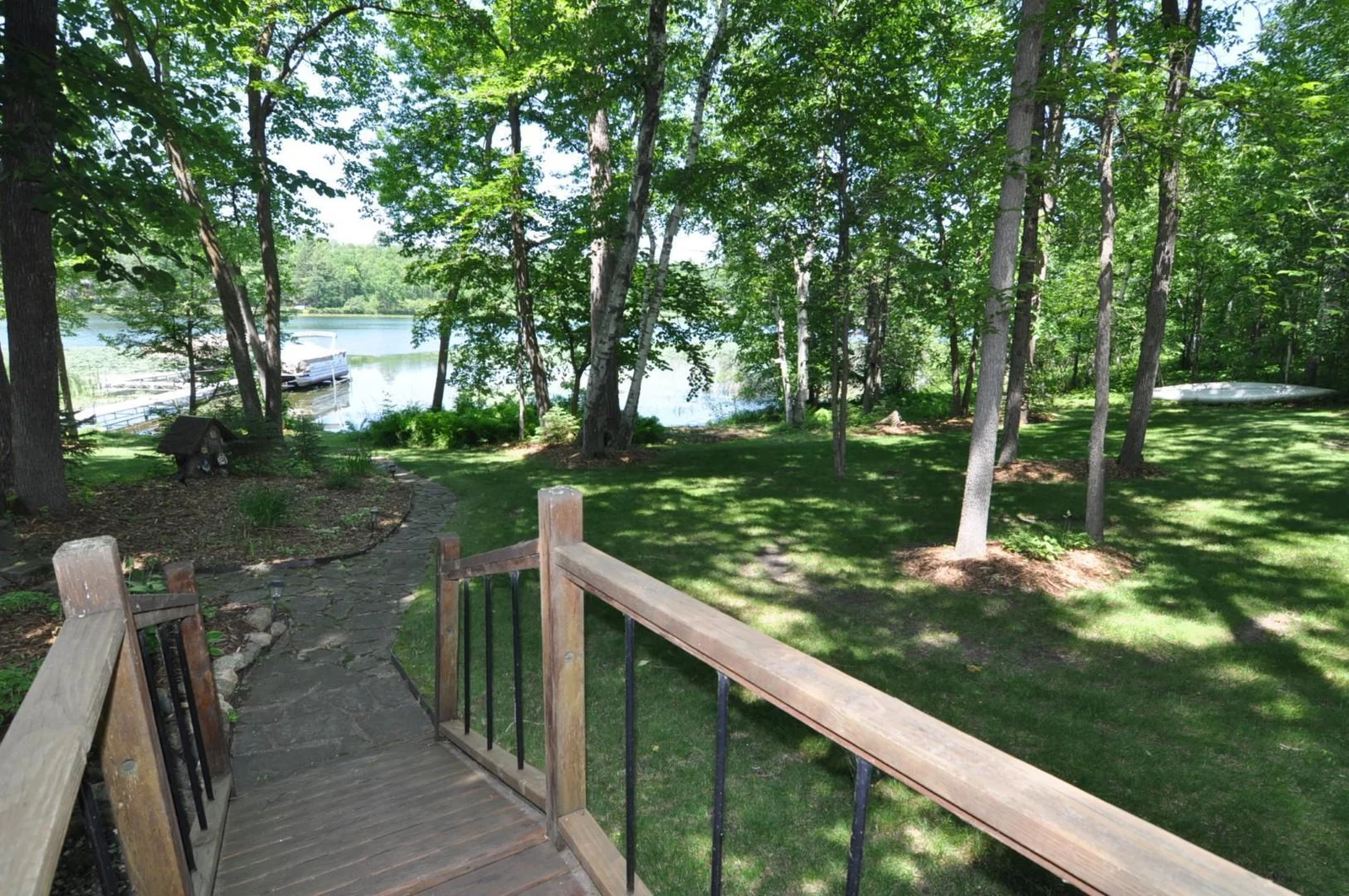 Charming path leads to lake