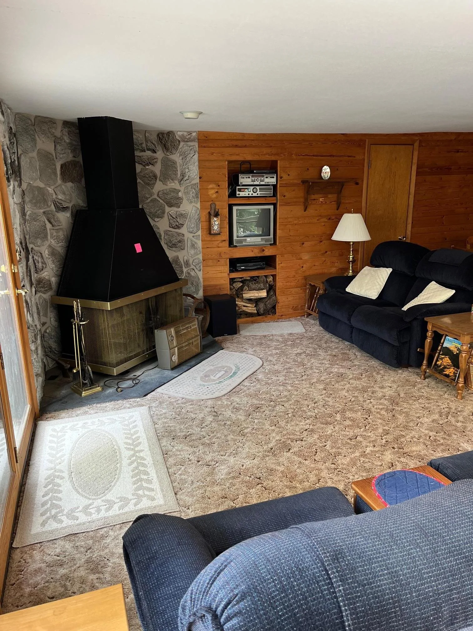 Living Room with Wood Fireplace