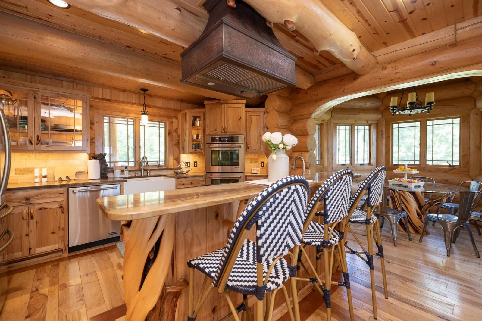 Breakfast bar view of kitchen