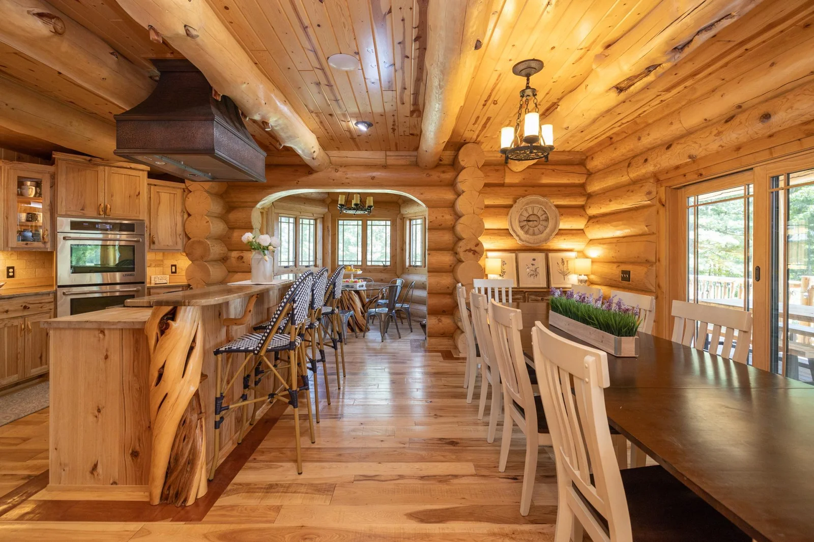 View looking into dining room, kitchen and breakfast nook