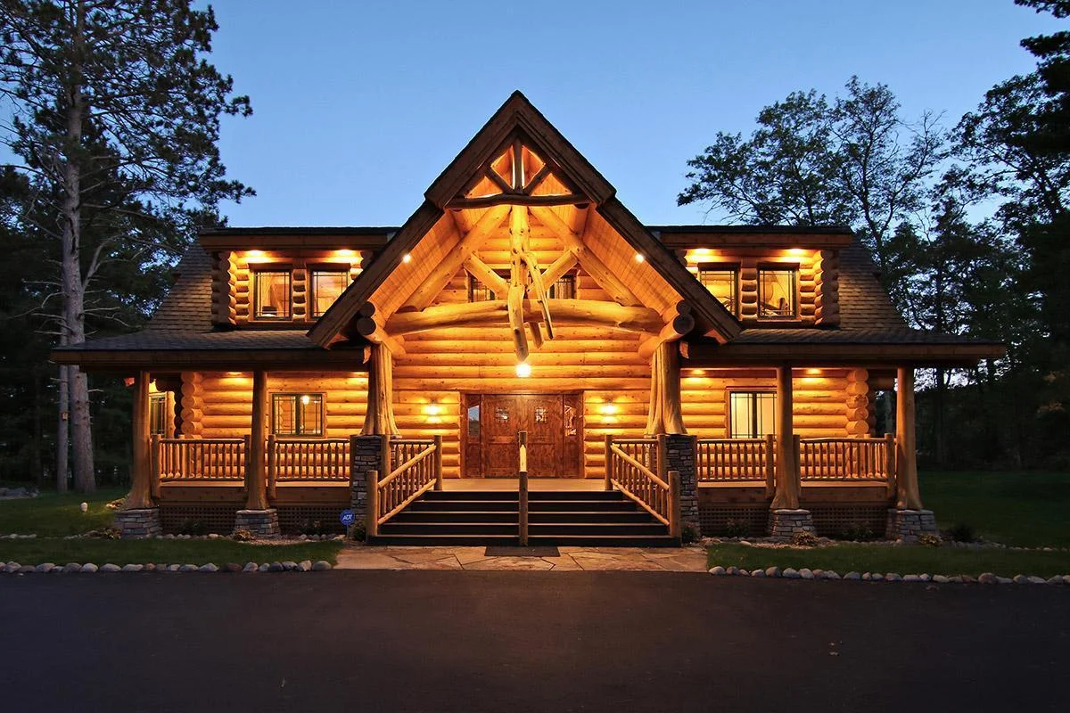 Twilight photo of back entrance