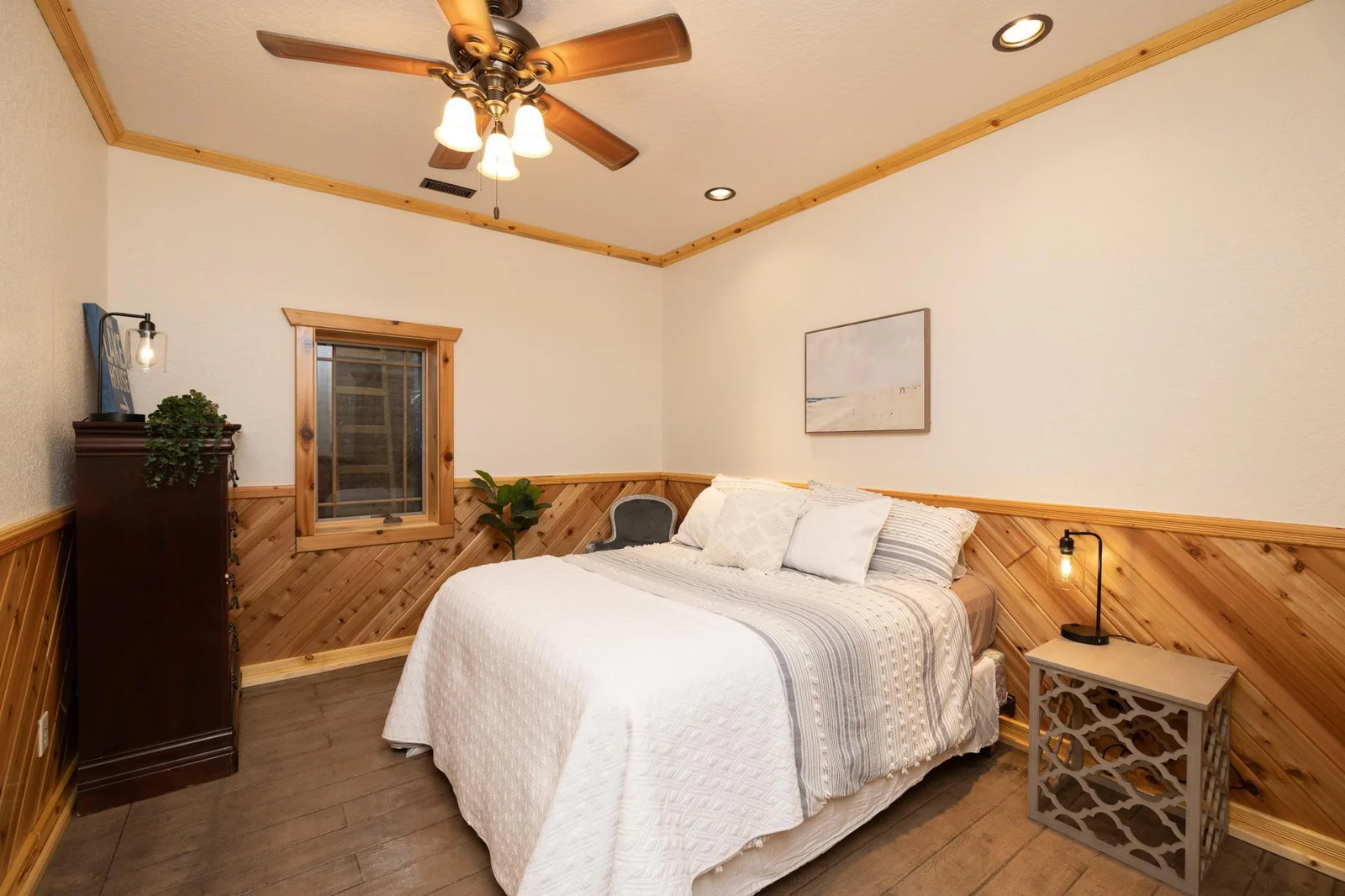 One of two lower level bedrooms