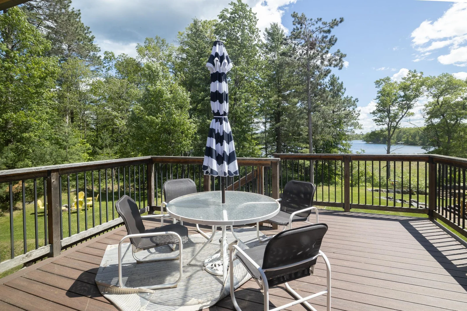 Private deck off the guest suite overlooking the lake