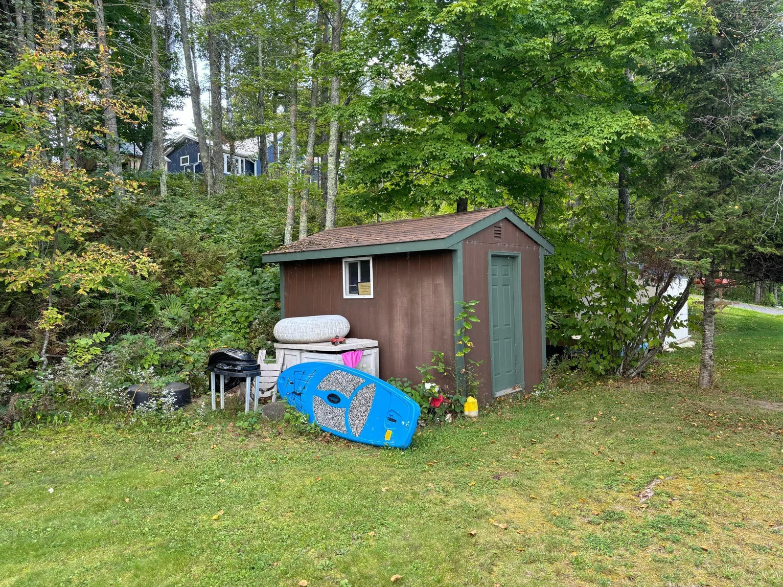 Lakeside storage shed.