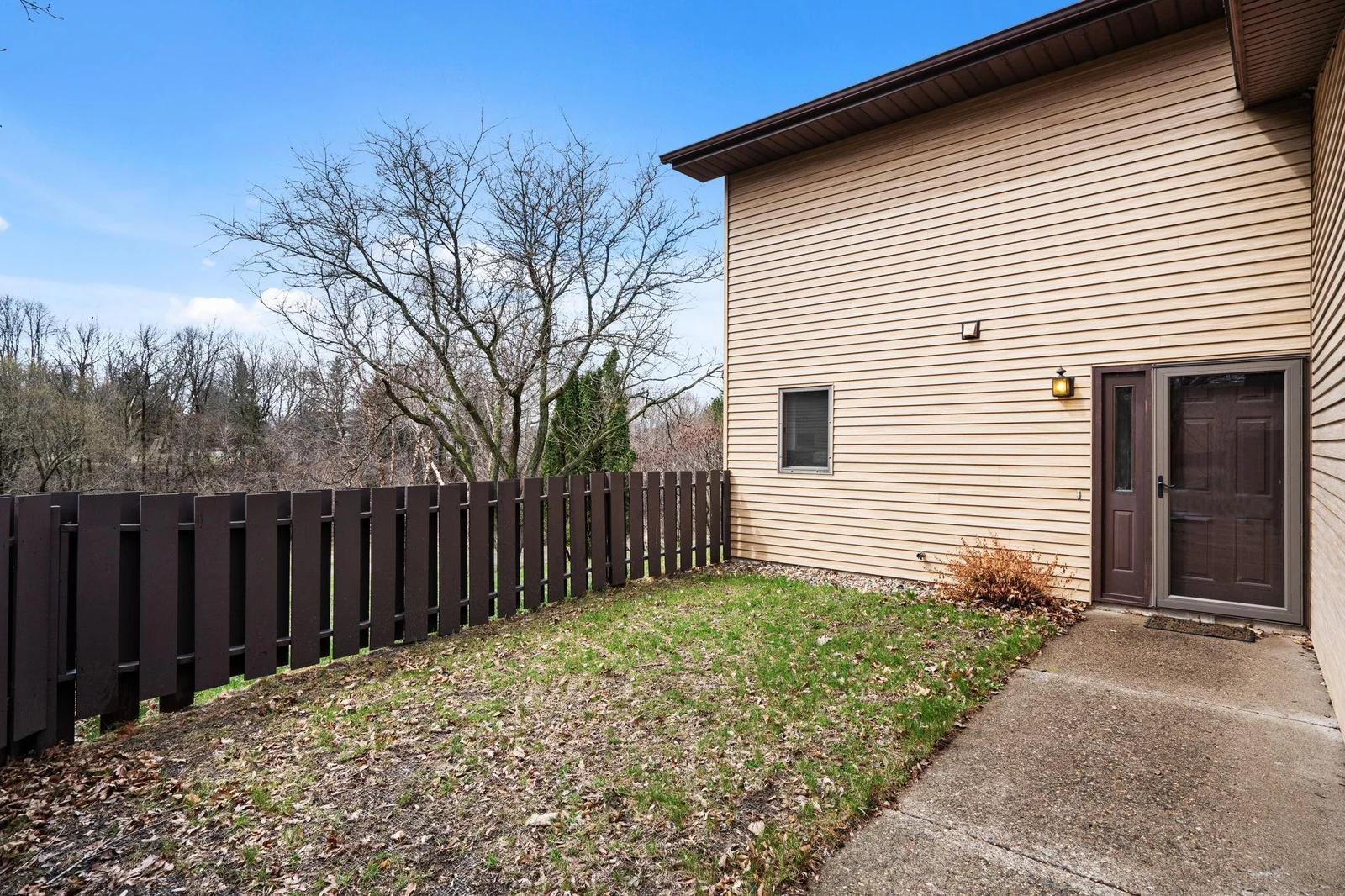Private fenced courtyard entryway.