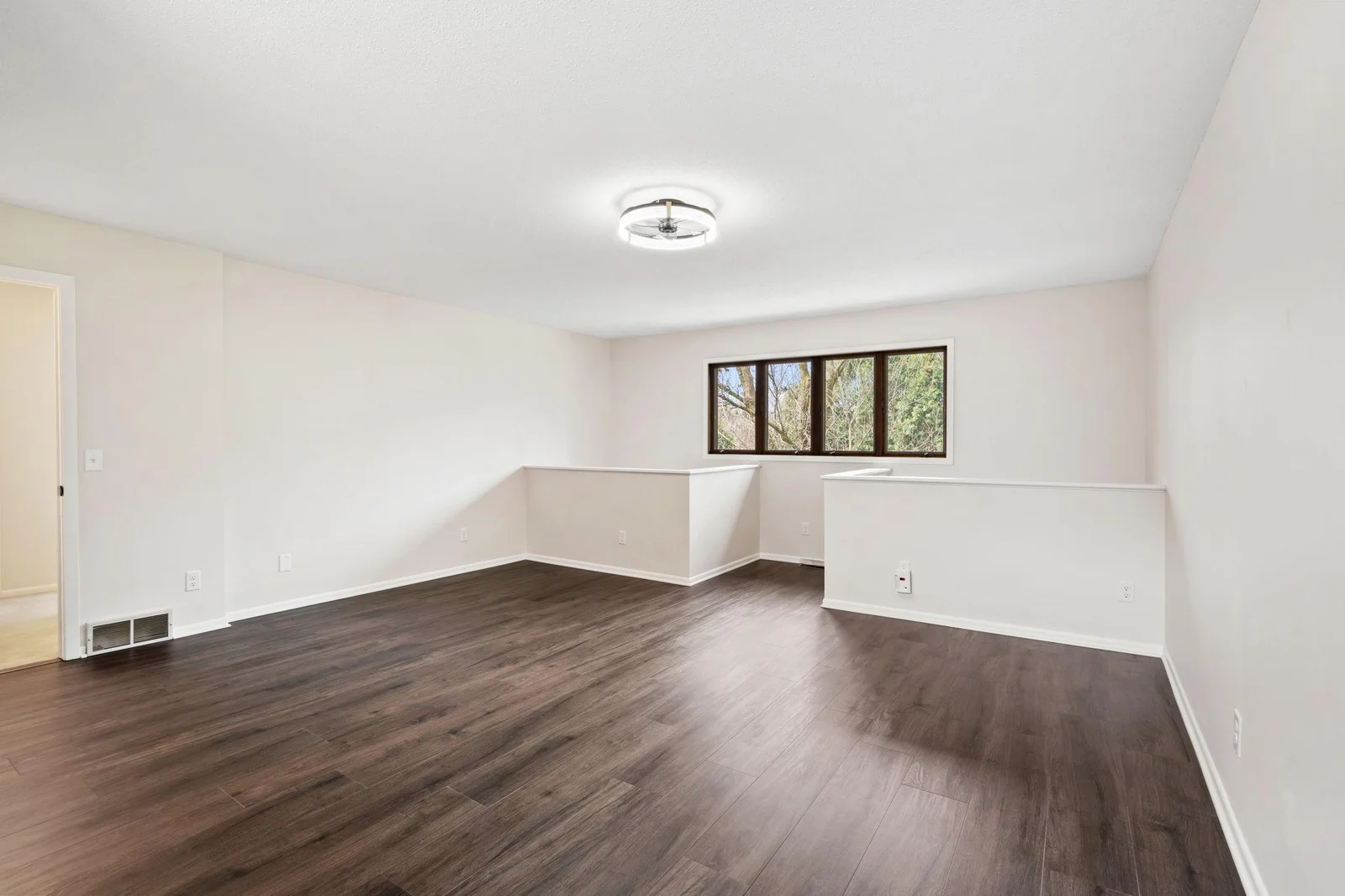 The primary bedroom is very large.