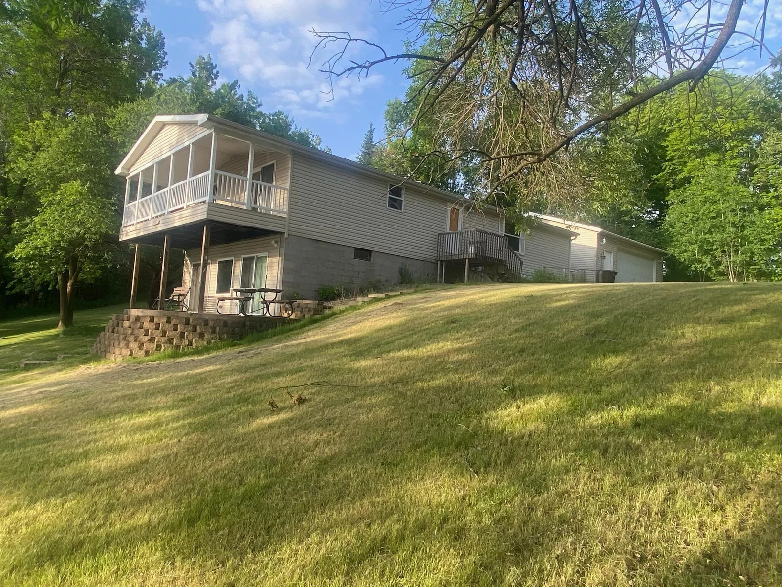 This is a large home with a large yard.