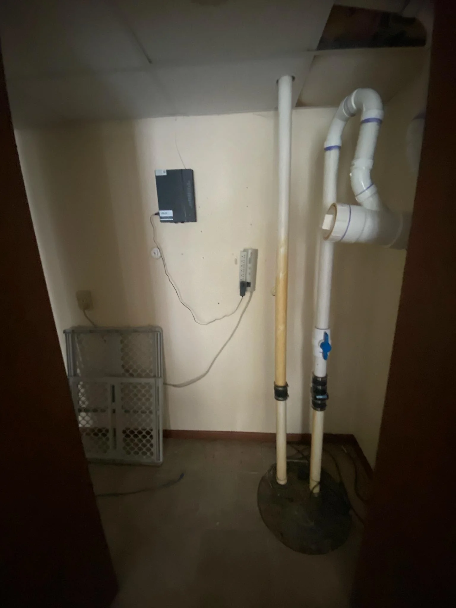 secondary sump in closet of family room