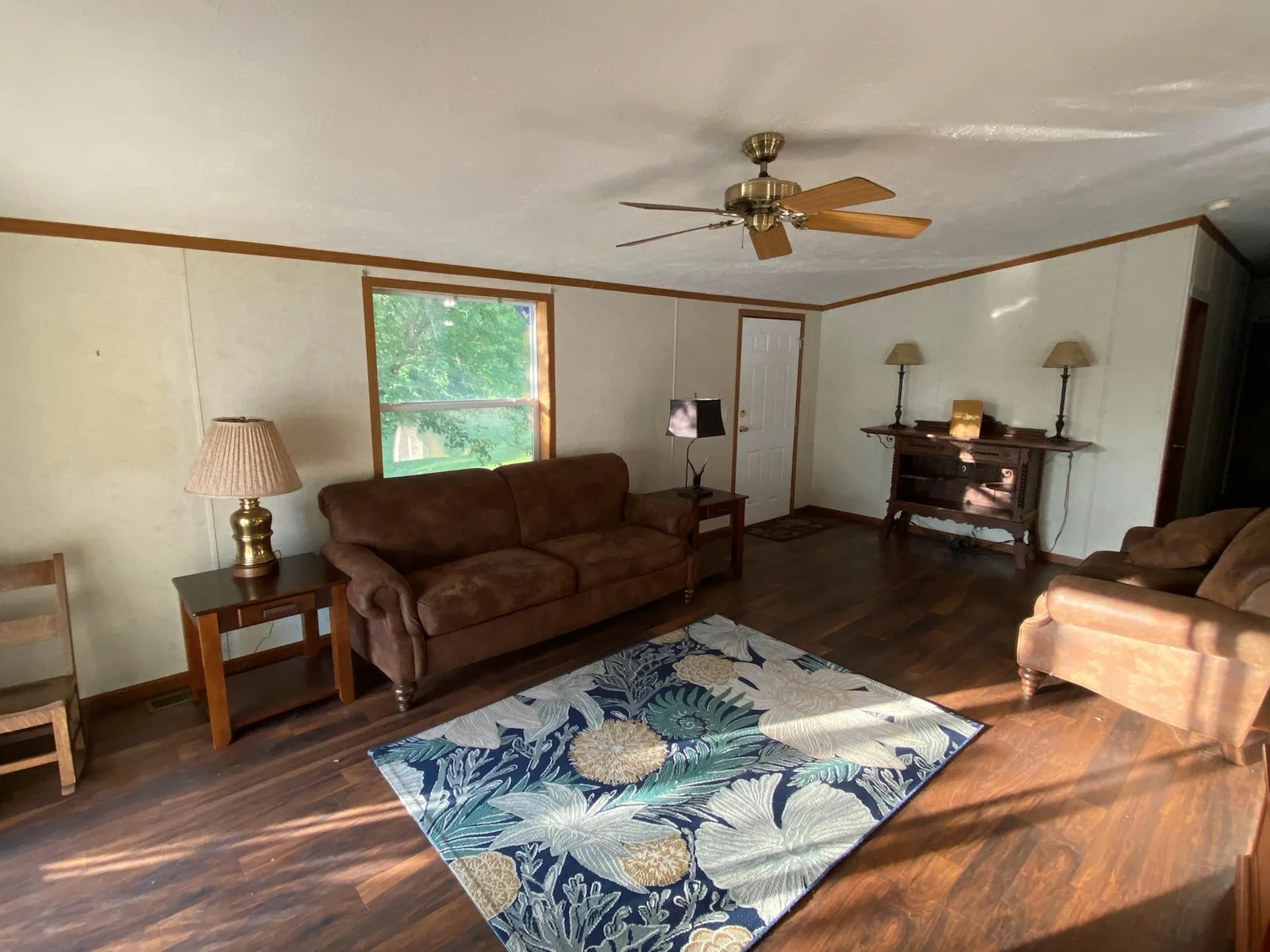 Newer engineered floors in living room.
