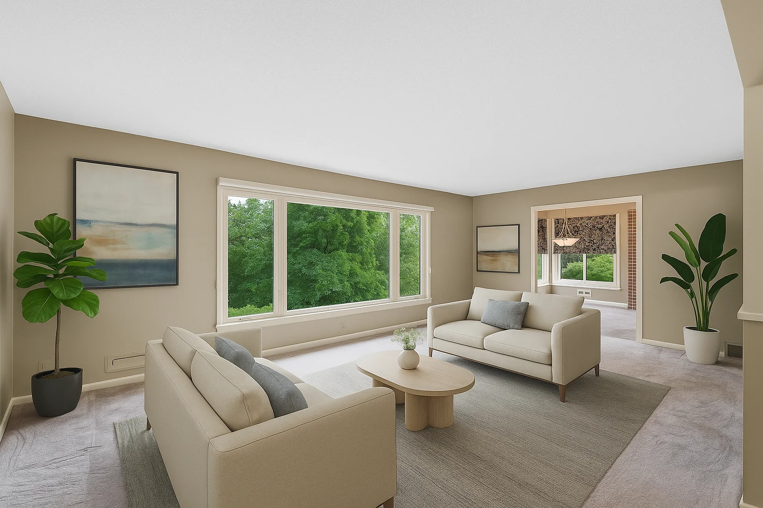 Formal living room virtually staged