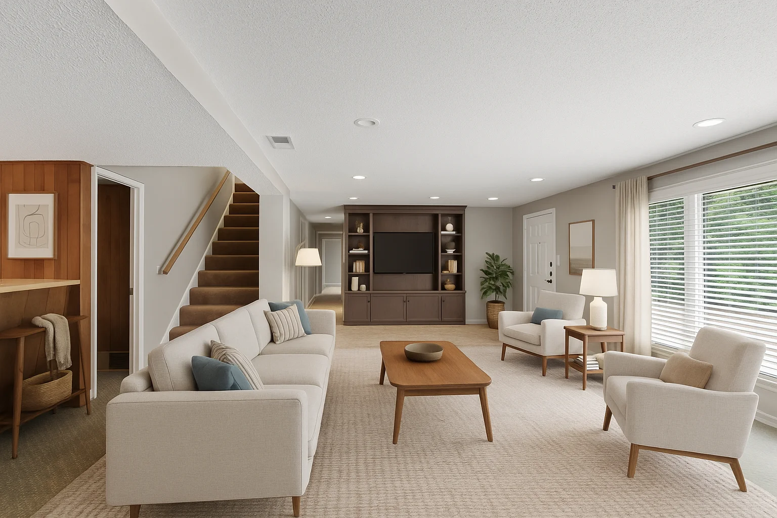 Family room virtually staged #2