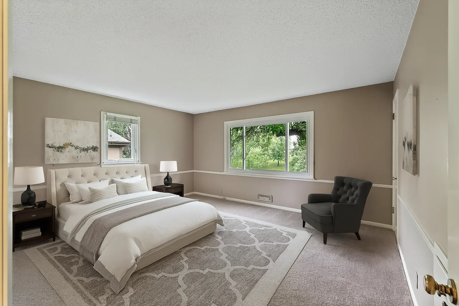 Primary bedroom virtually staged