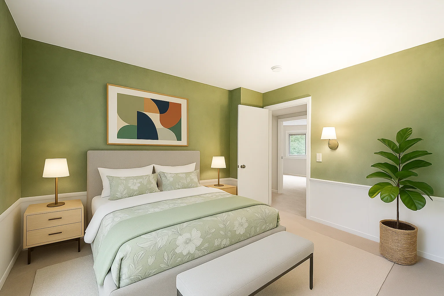 Bedroom virtually staged