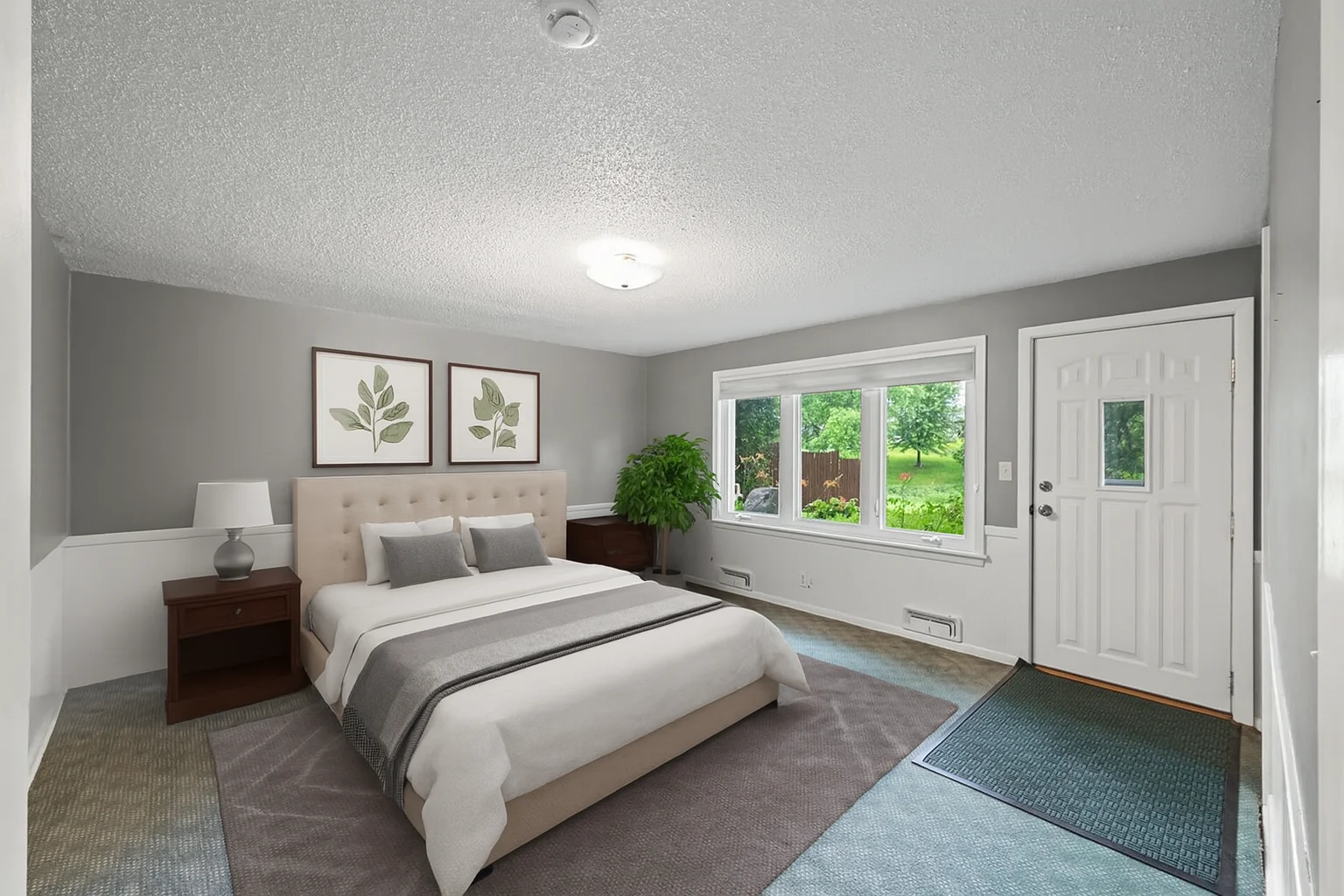 Bedroom down virtually staged