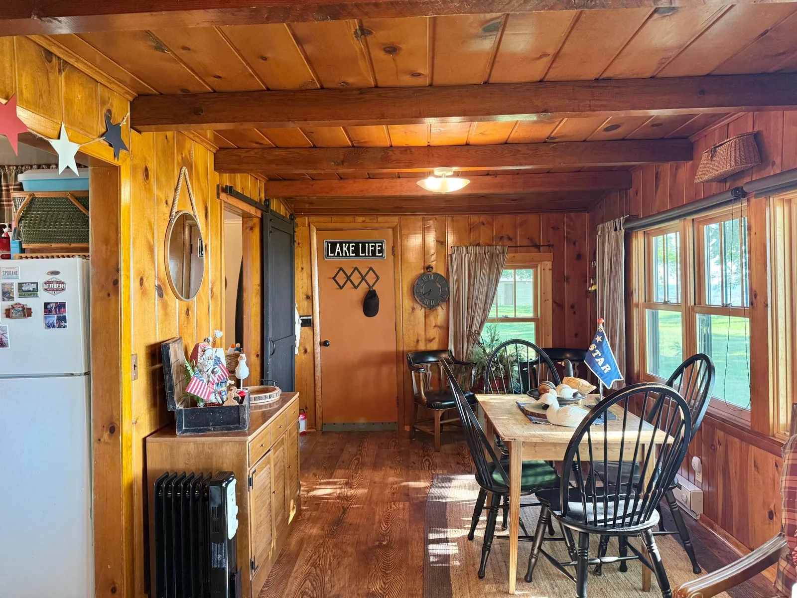 Leaving the first bedroom and directly to your right you'll enter into the kitchen.