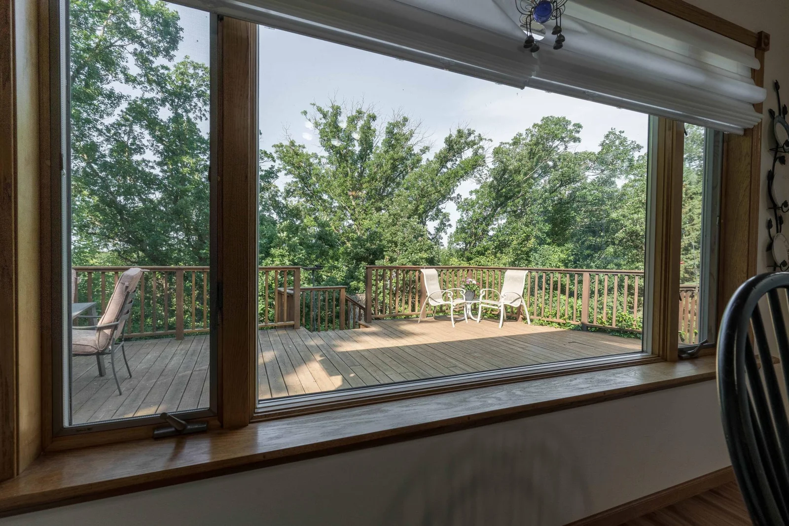 Dining room with a view of the deck