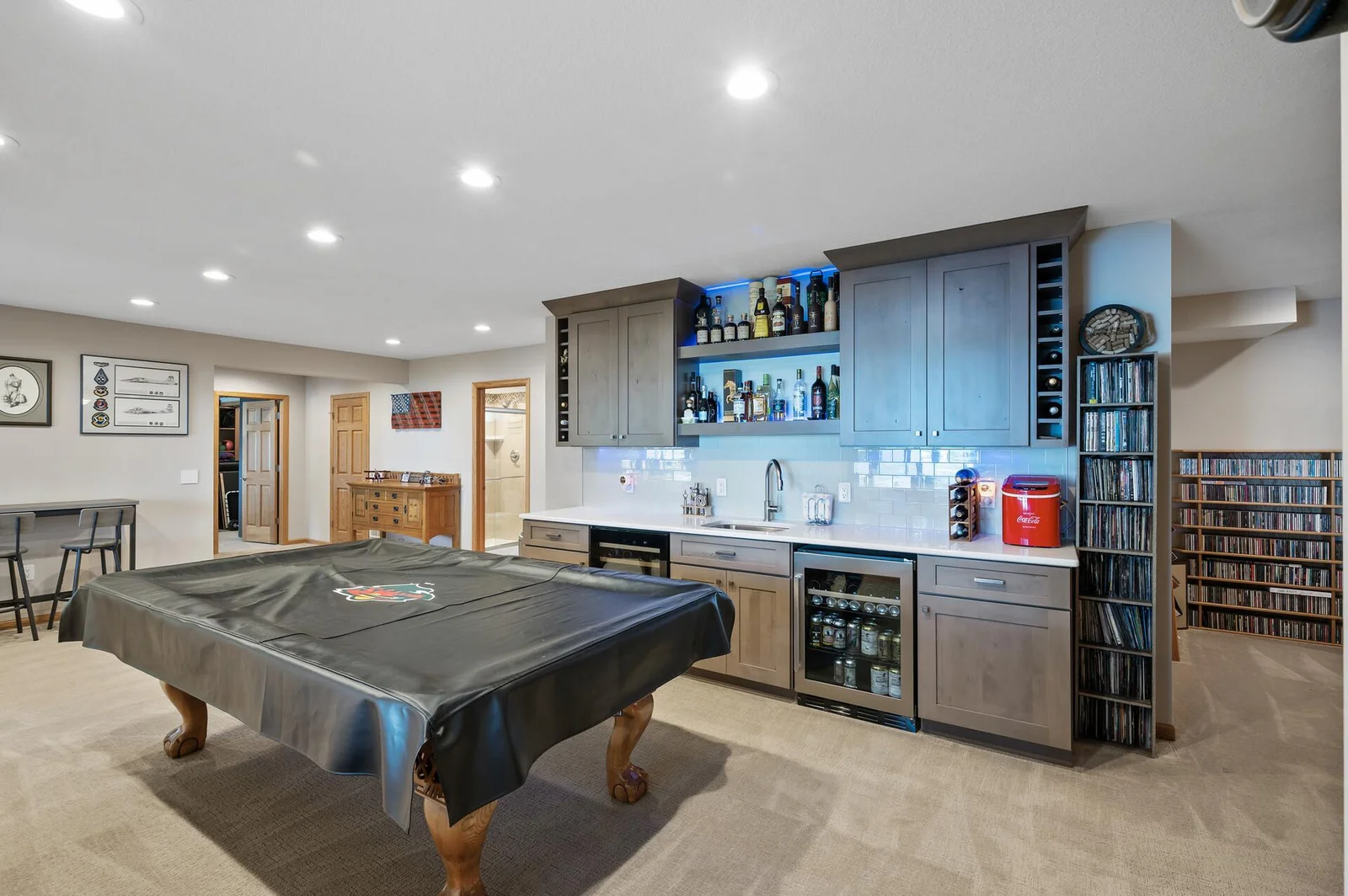 Display your favorite spirits in this custom wet bar!