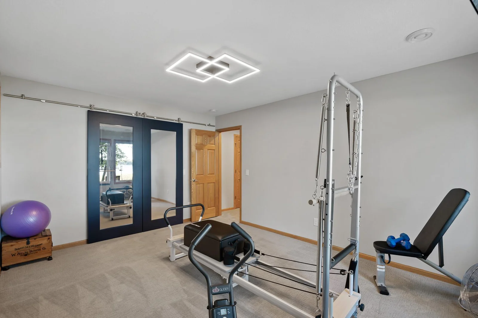 4th level bedroom is currently being used as a Pilates studio