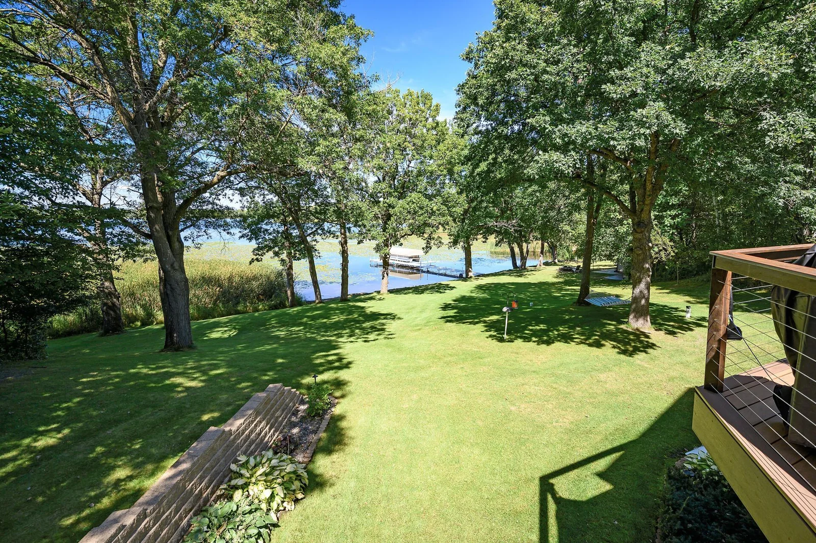 View of lake side yard with 400 ft of lakeshore