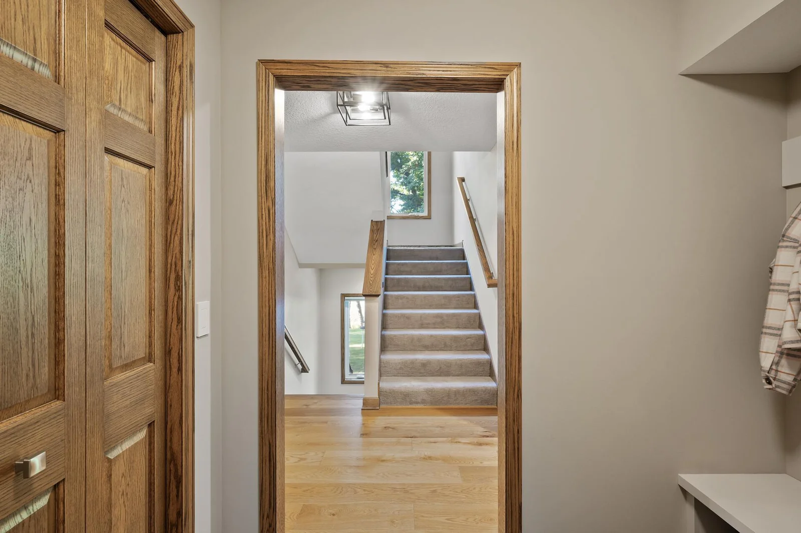 View from the mudroom to stairwells.