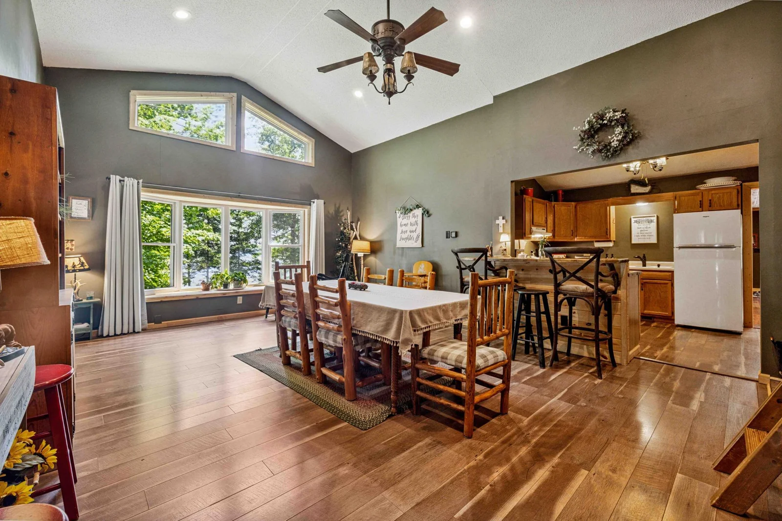 Dining room with lake views