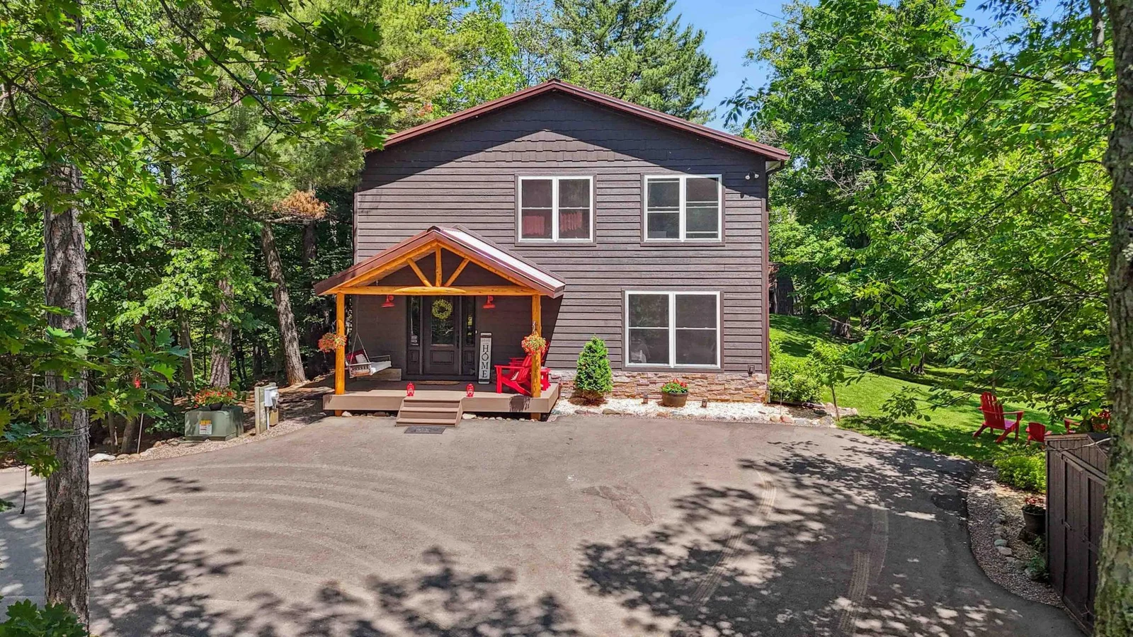 Main view of home with covered front entrance