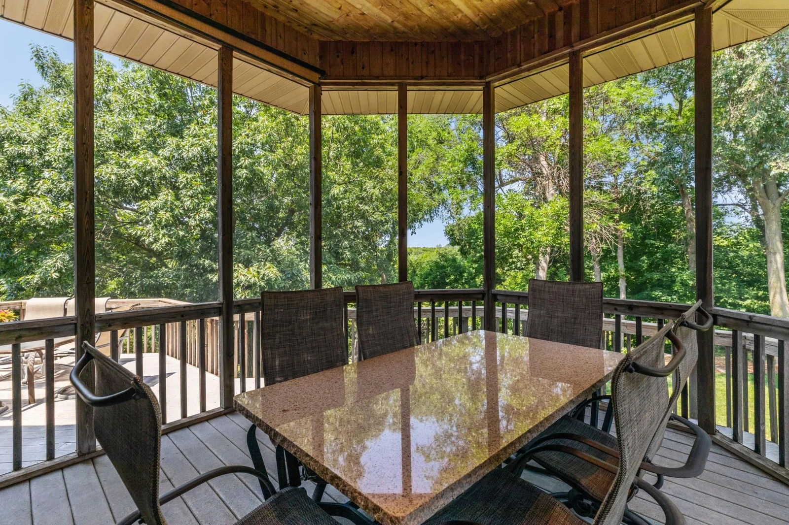 What an awesome, 3-season porch located off kitchen! This is the 2nd of two screen porches on the back of this home.