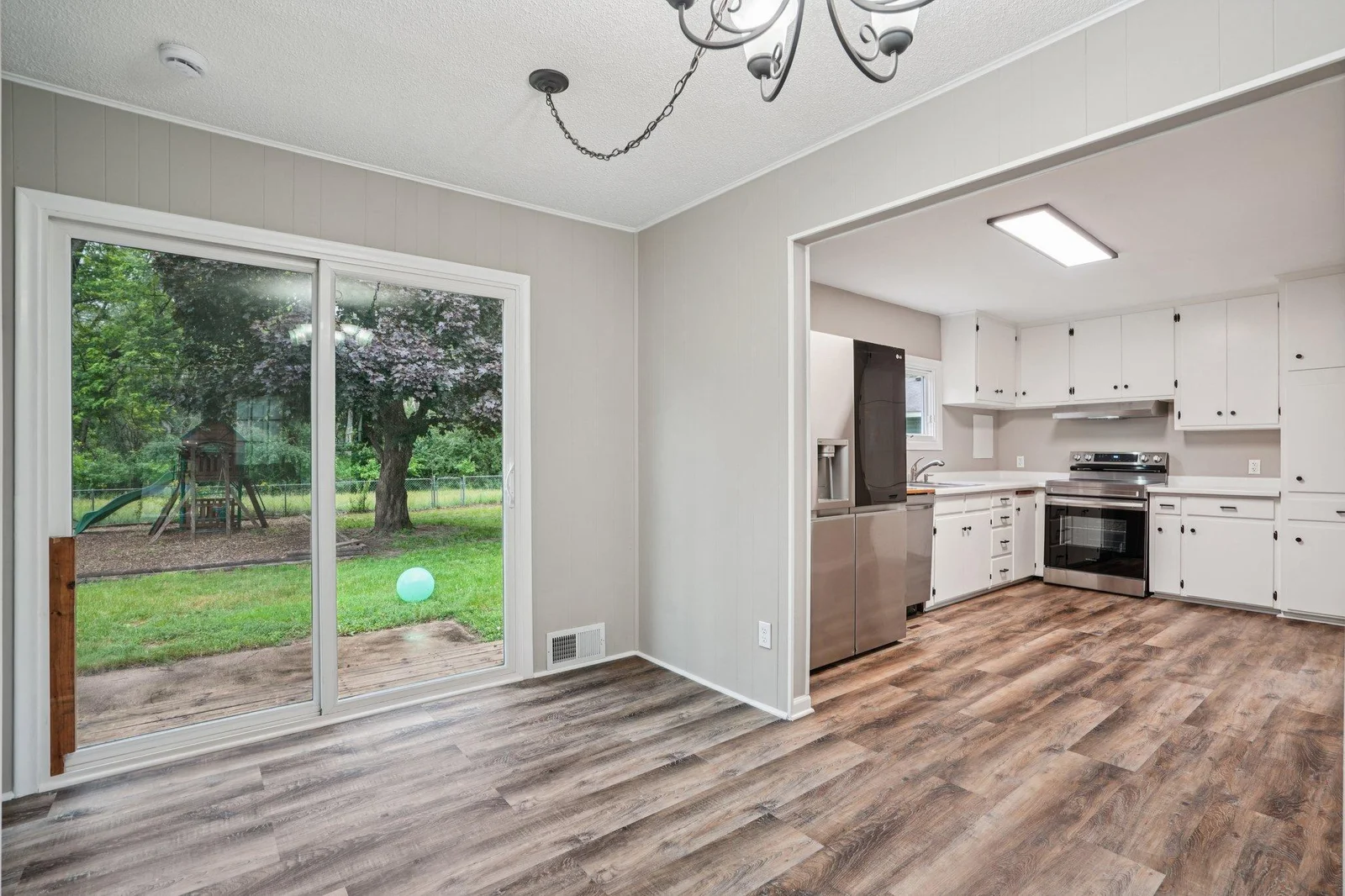 Dining room with walkout to back yard
