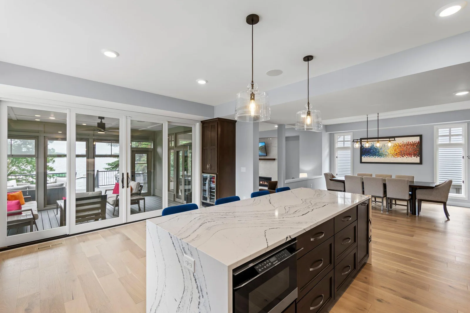 Kitchen with Lake Views