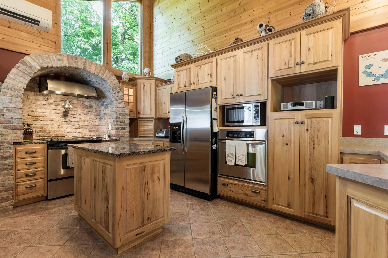 kitchen and center island