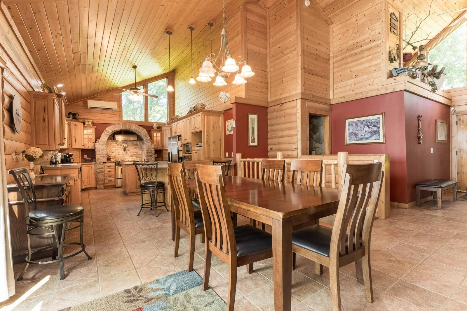 Dining area with lots on  lighting