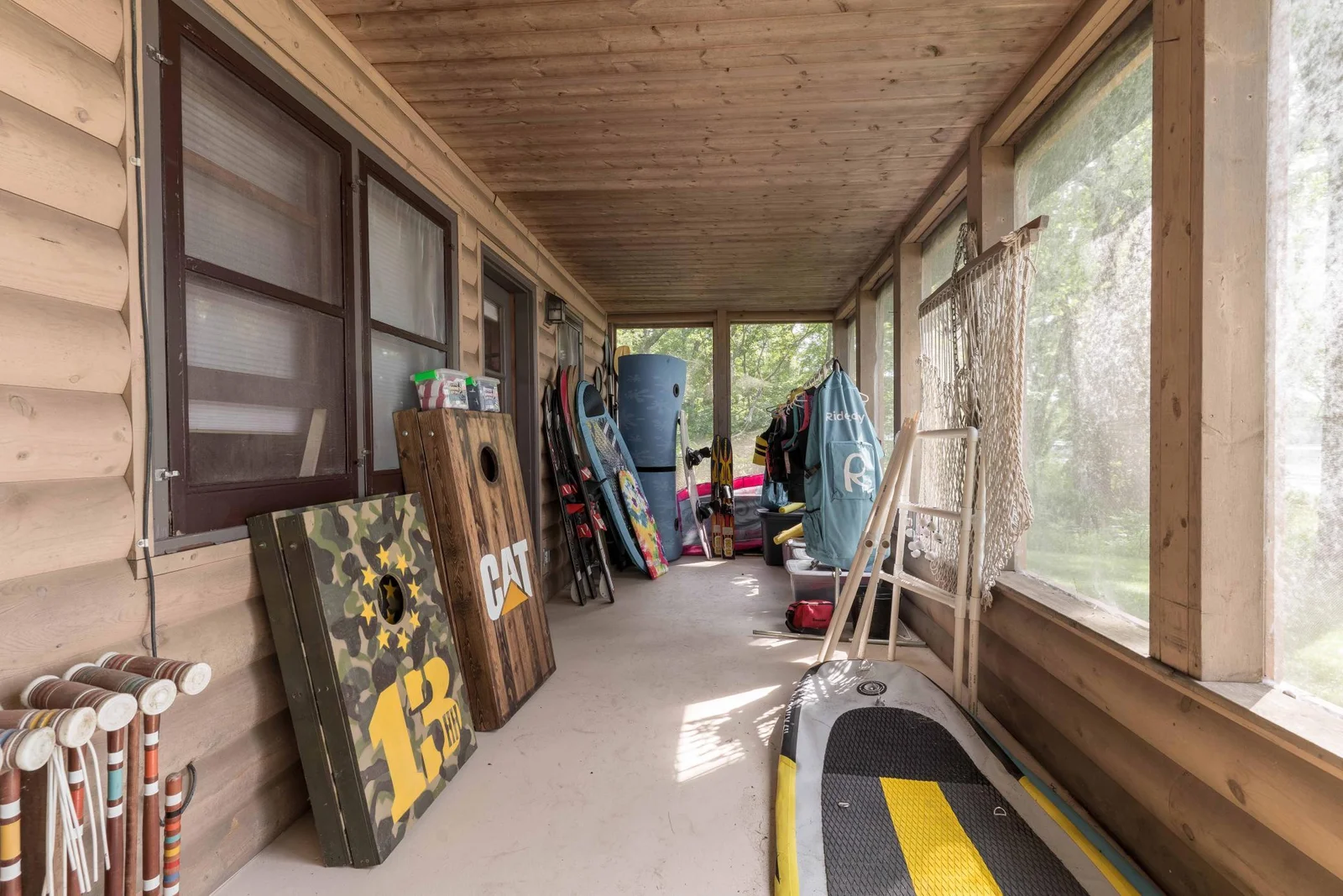 Bunk House screen porch with view to lake.