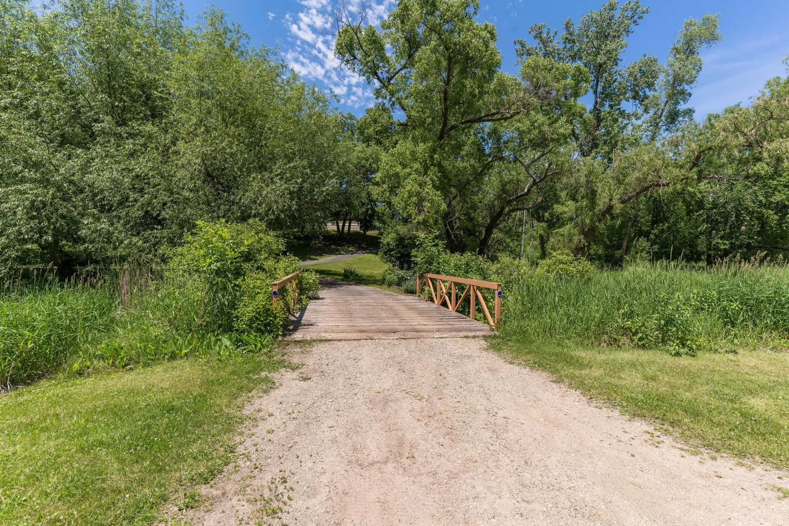 Bridge from stable,shop and pole shed to cabin.