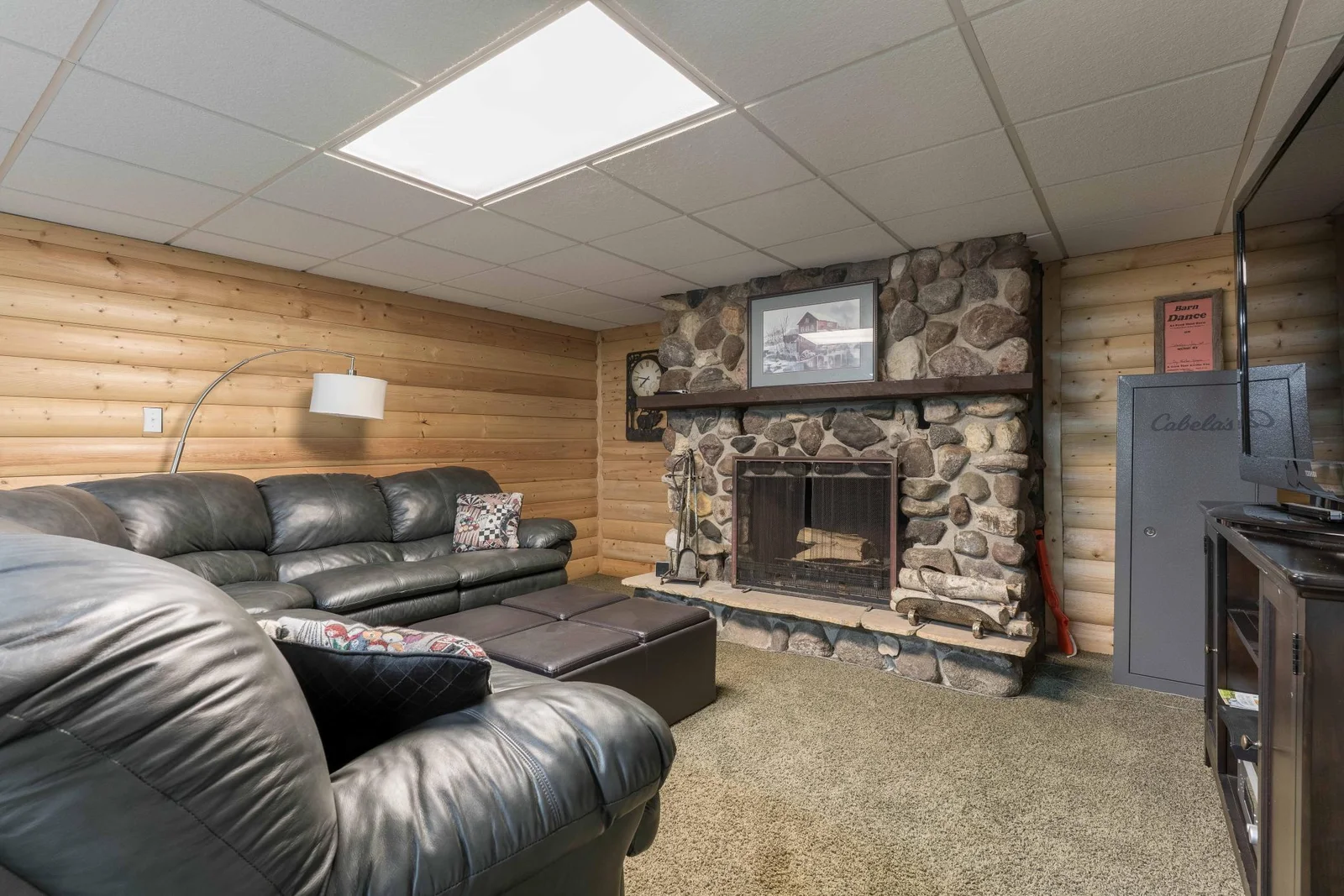 Family room with floor to ceiling Fireplace
