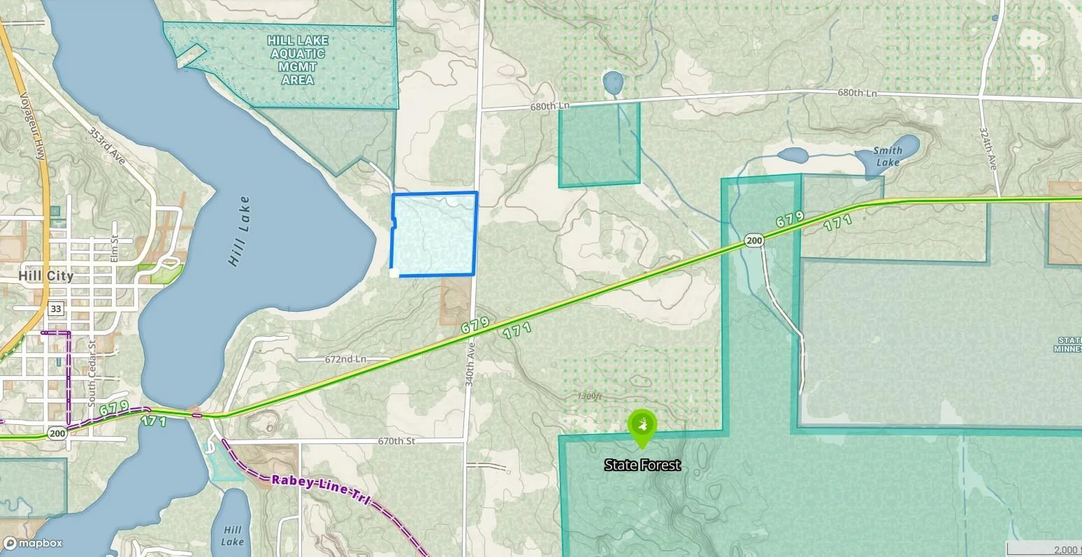 Area Map, 40 acres highlighted in blue