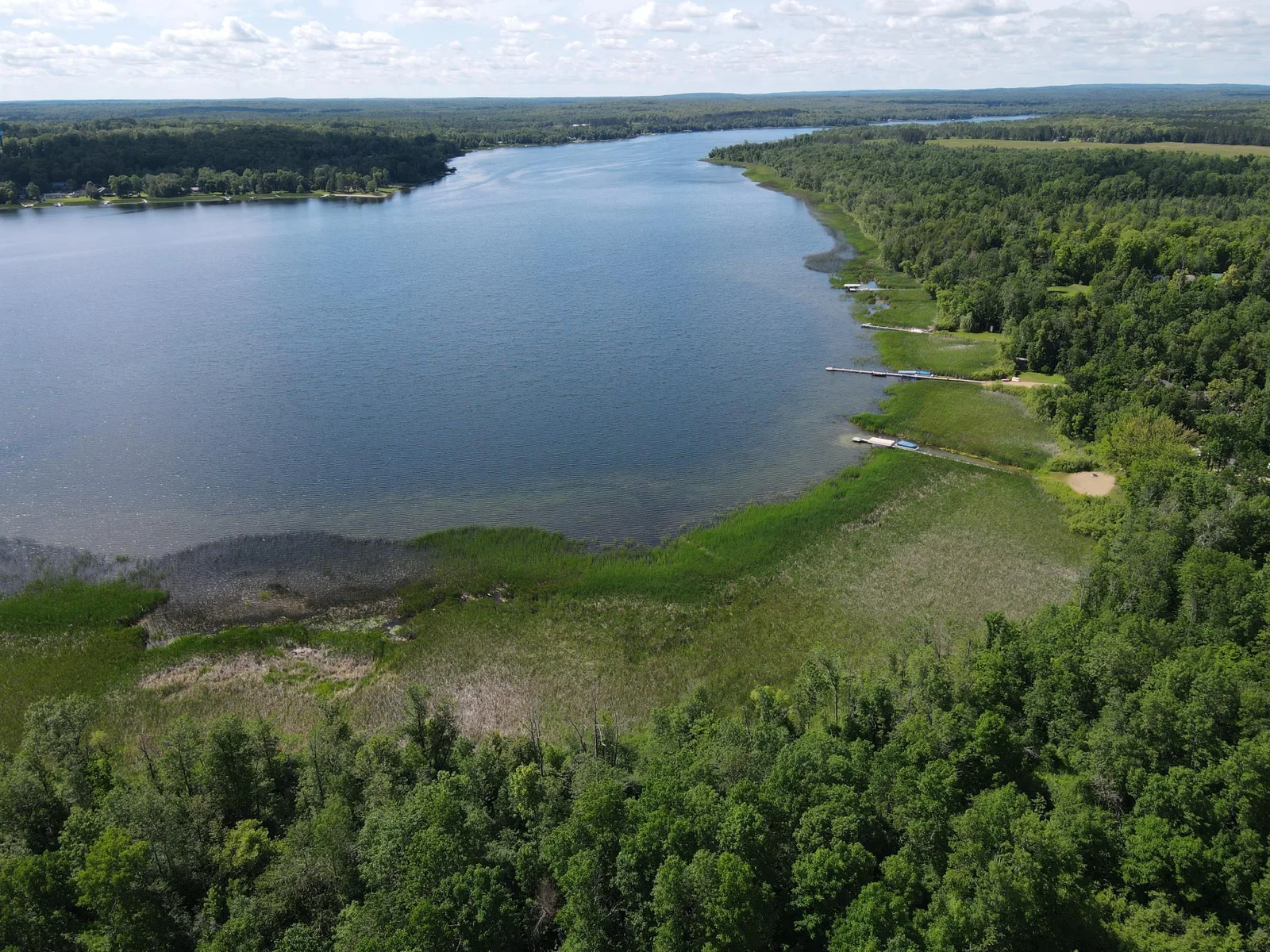 Hill Lake shoreline facing North