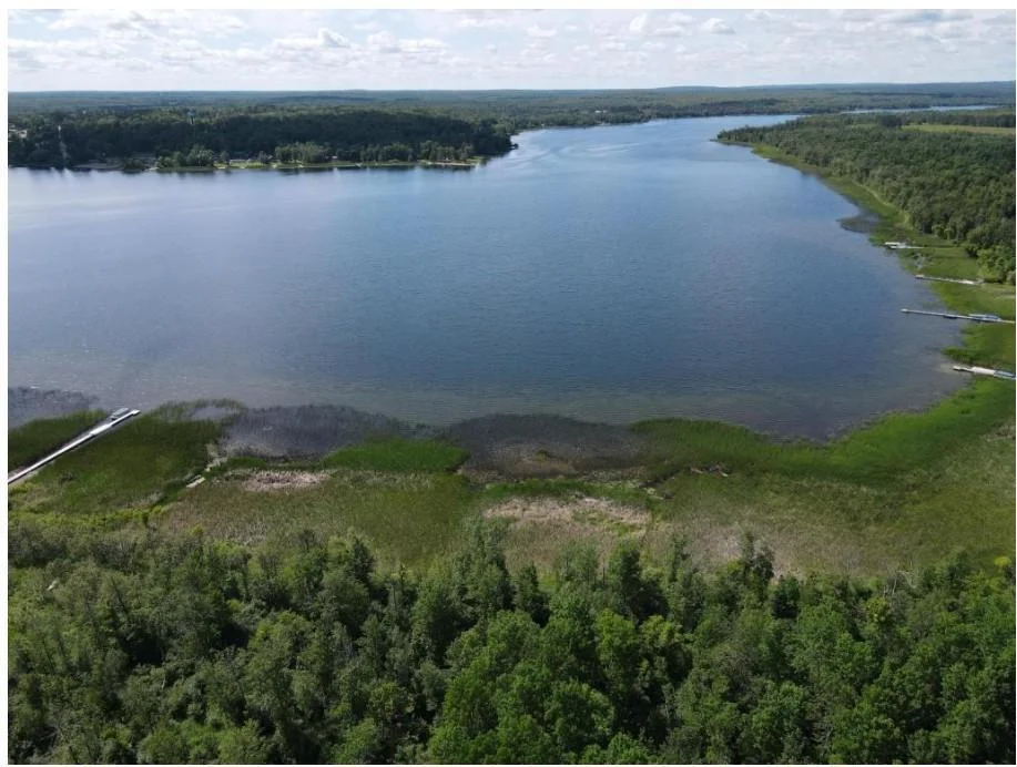 Hill Lake Lakeshore layout facing north from the property