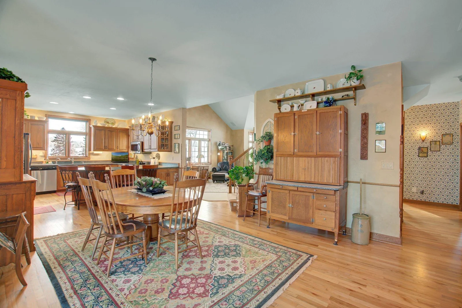 Dining Room with open views to Living Room and Kitchen