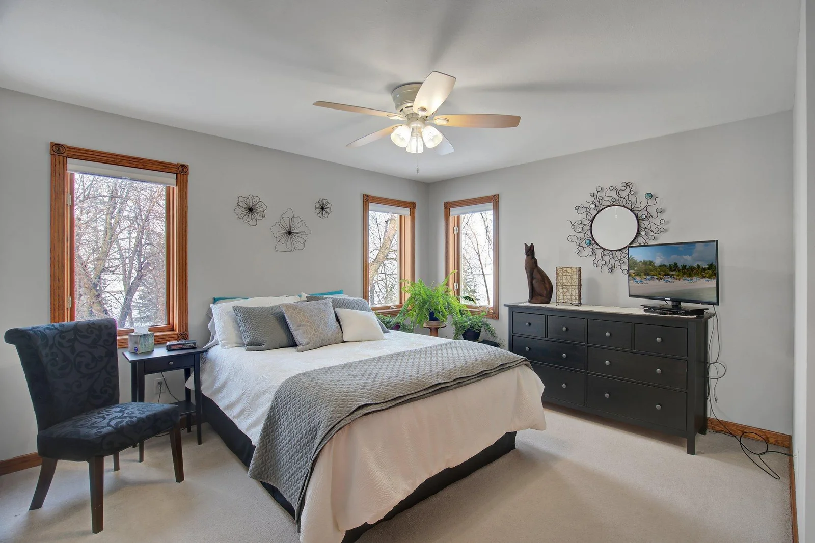 Second Bedroom with western facing windows on upper level