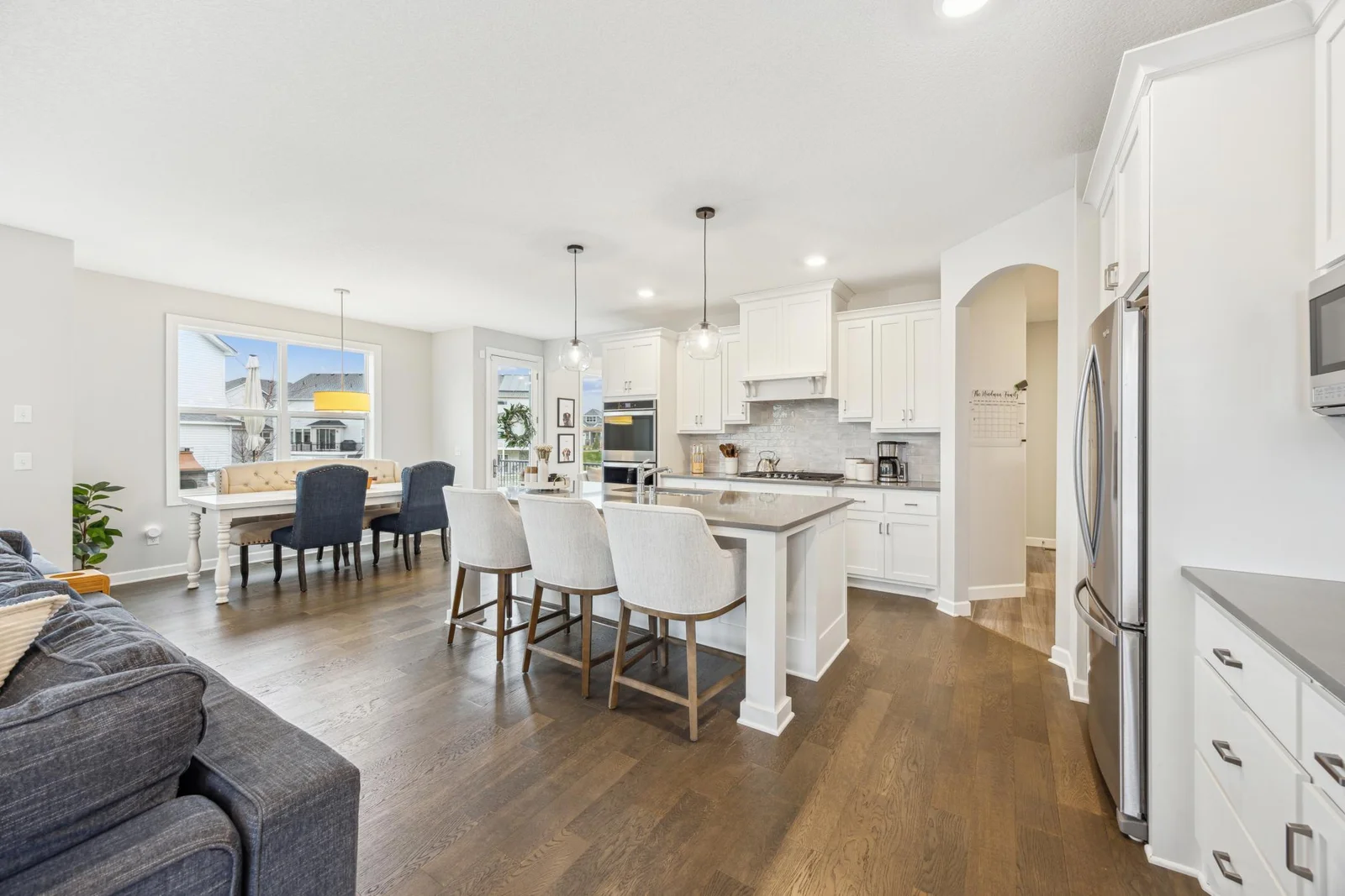 Another view of the kitchen and casual eating area.
