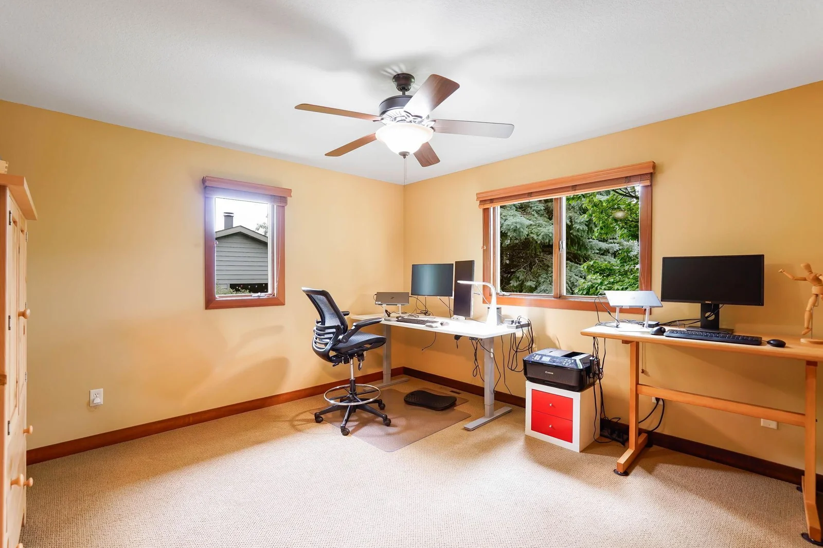 With 3 upper bedrooms you can have your own in-home office.