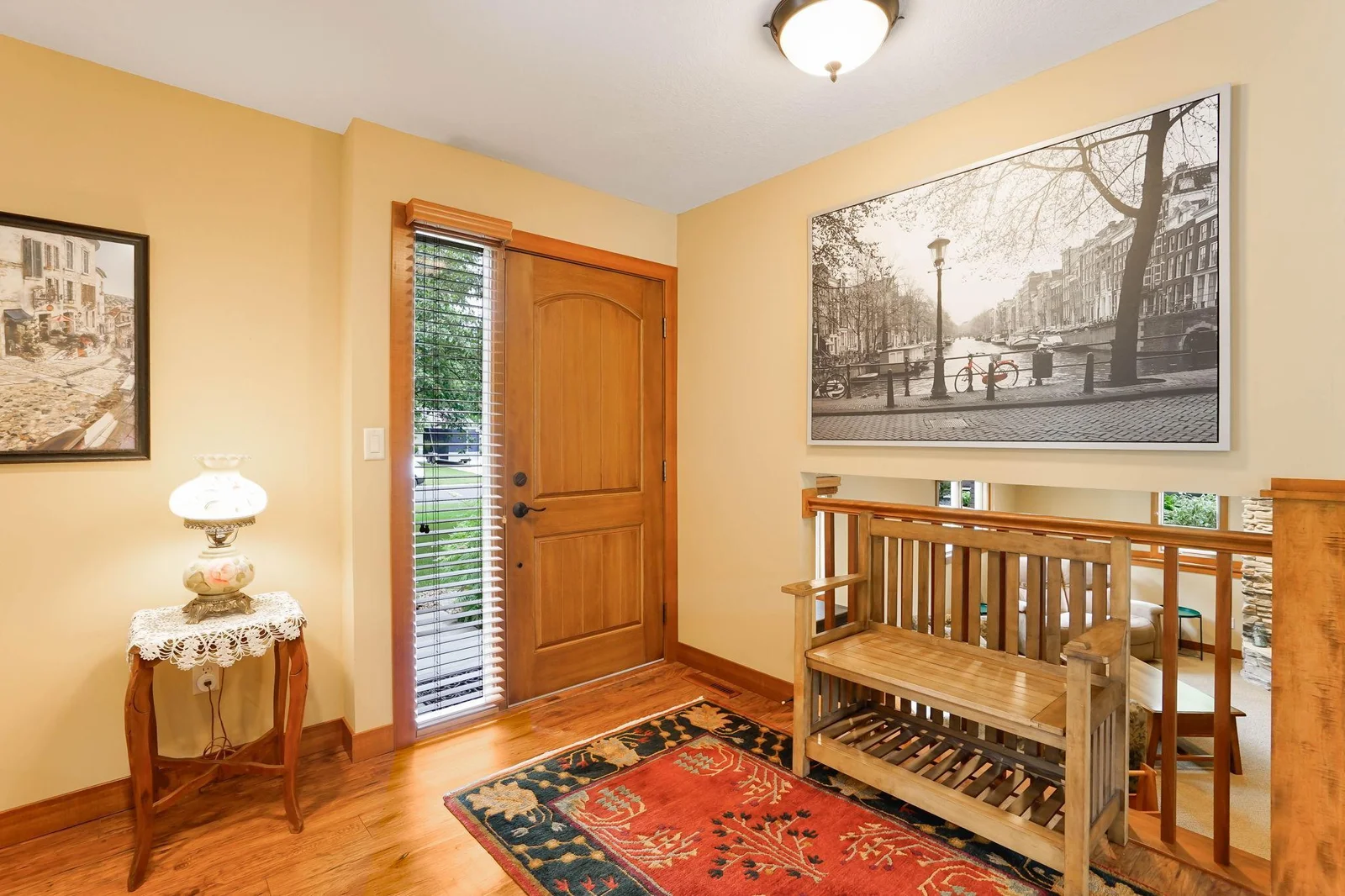 Luxury decorator flooring, panel doors and open foyer'