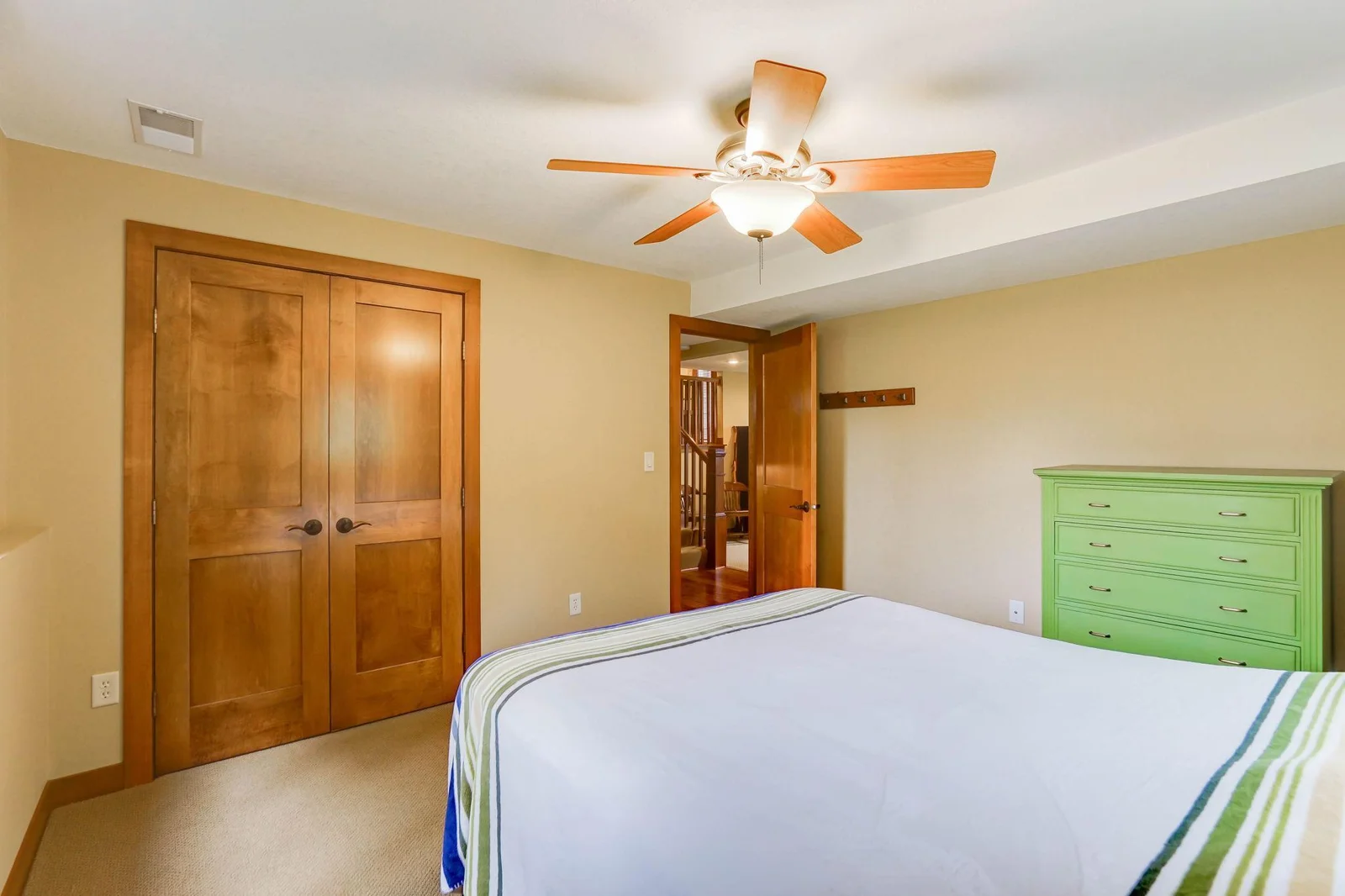 Large closet in this lower level bedroom.