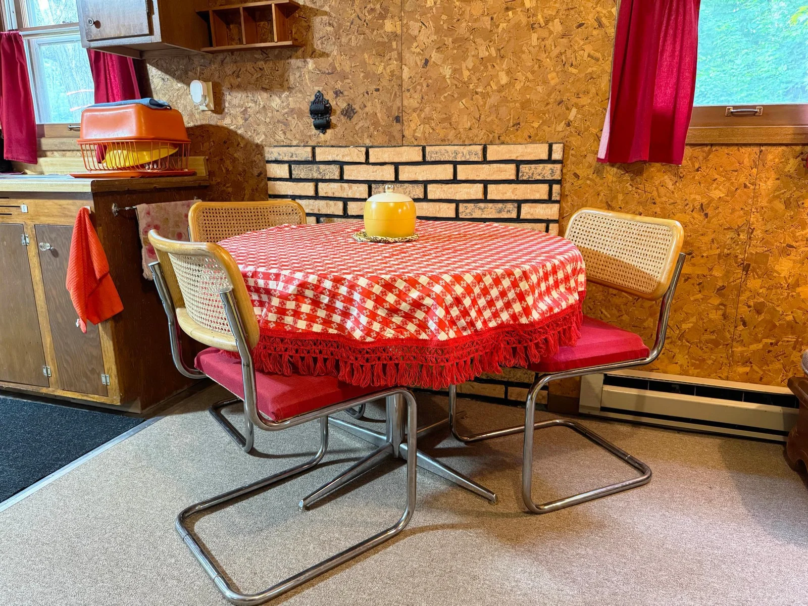 A closer look at the dining room table.
