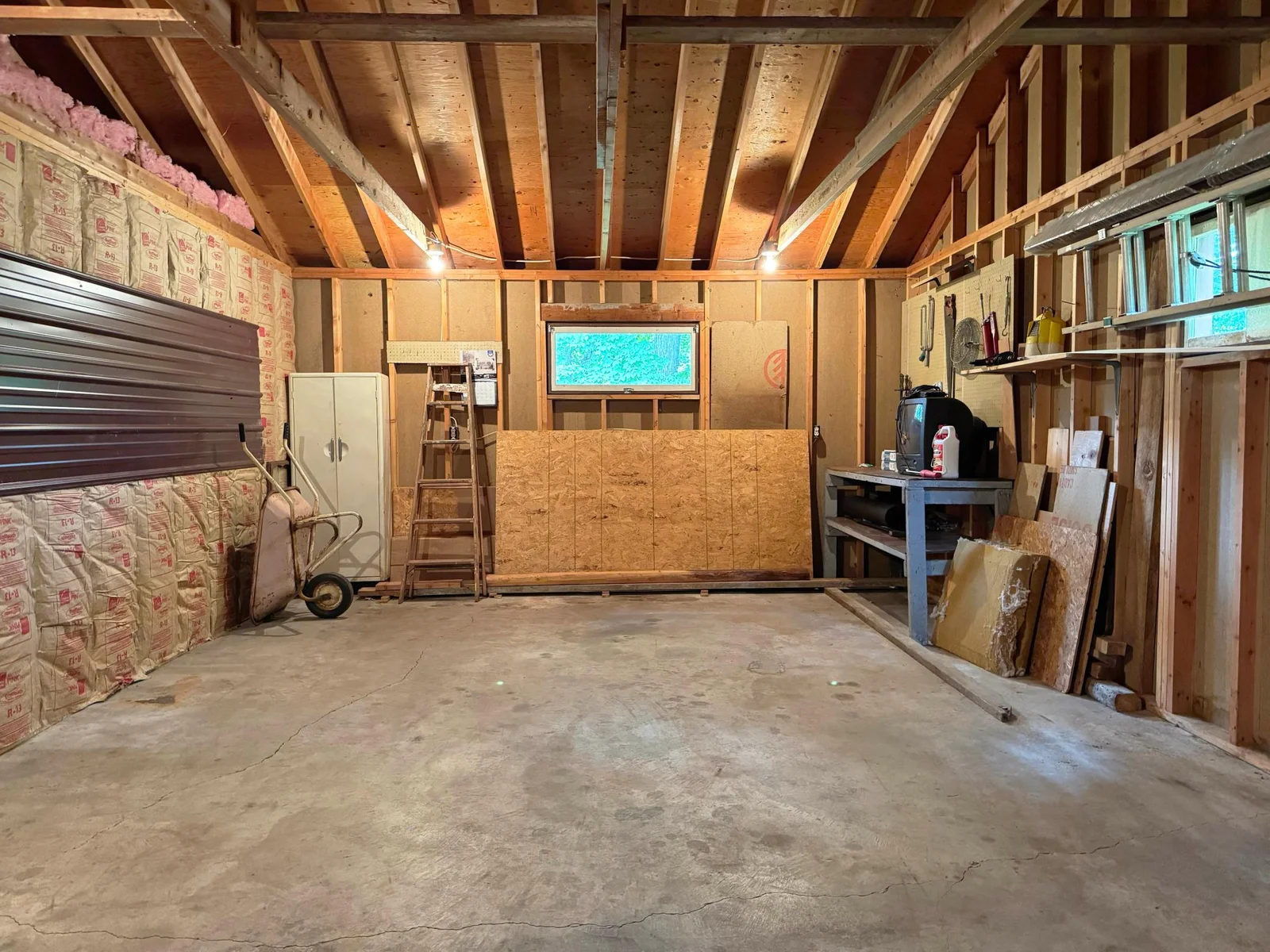 A peek inside the garage.