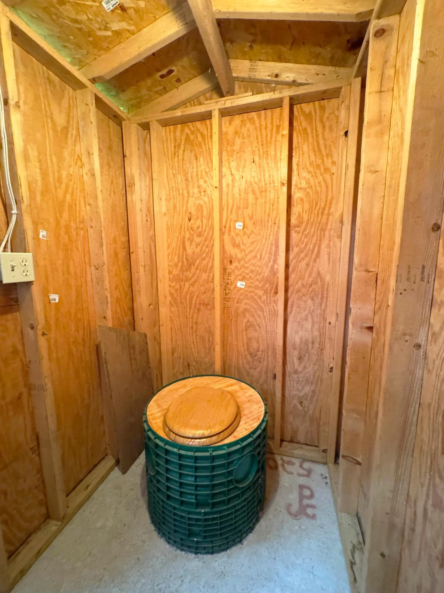 A look inside the outhouse.