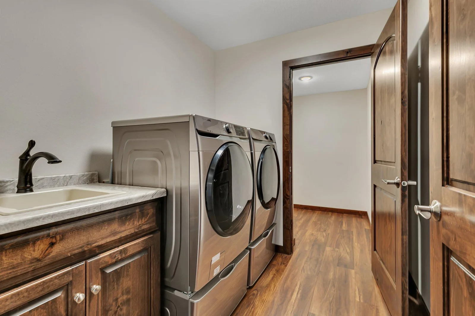 Laundry with washer, dryer and sink