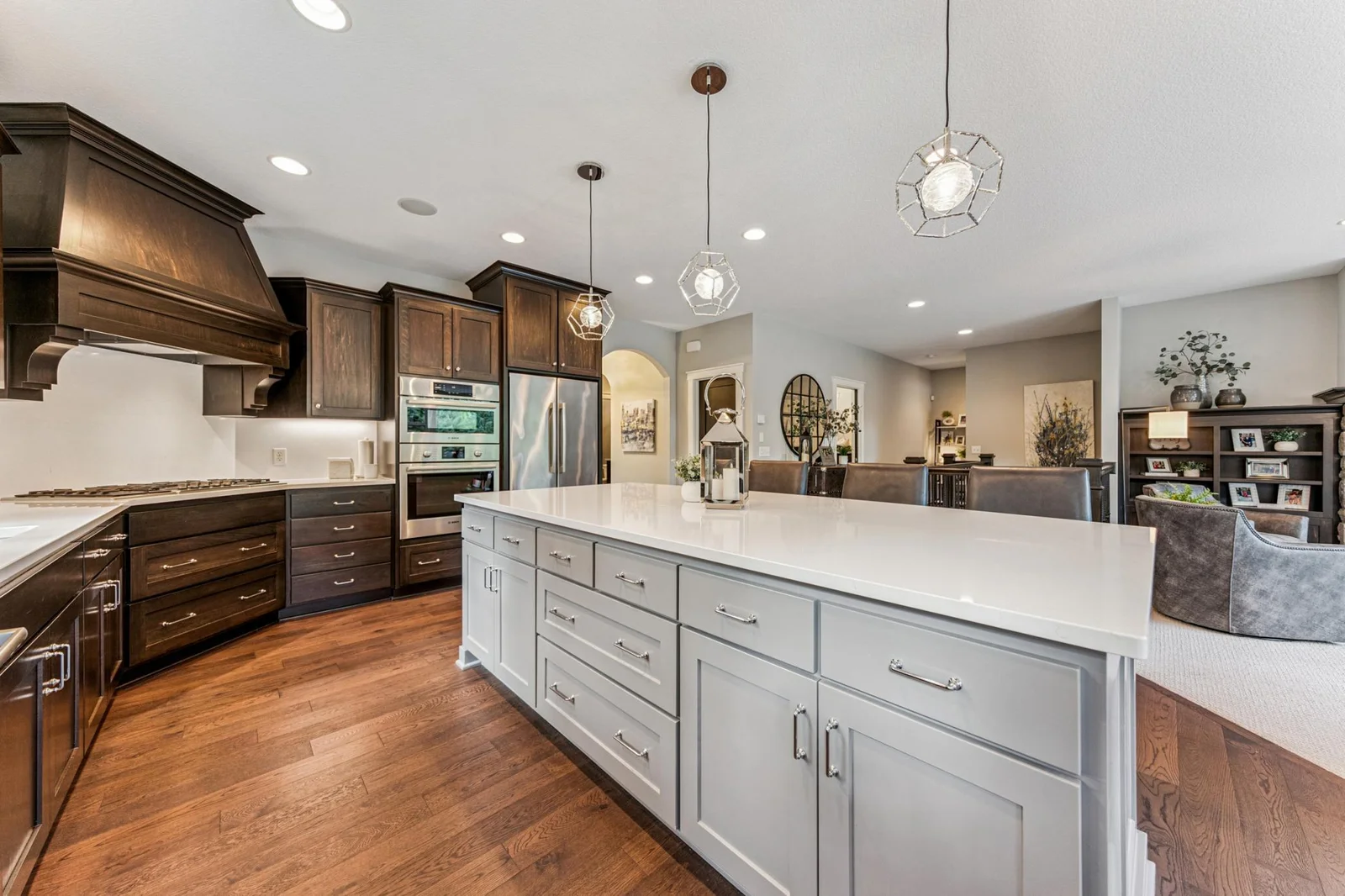 Bright, open-concept kitchen with spacious island.
