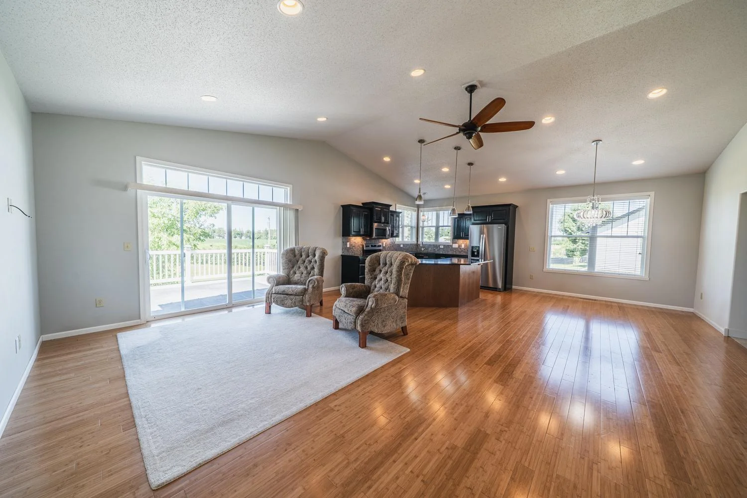 Main Floor LR with Sliding Door to Deck